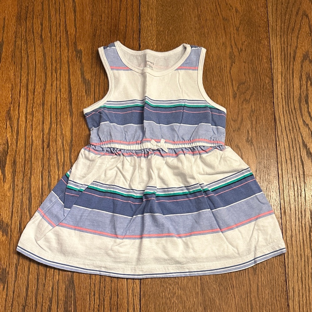 Carter's Blue and Pink Striped Casual Dress